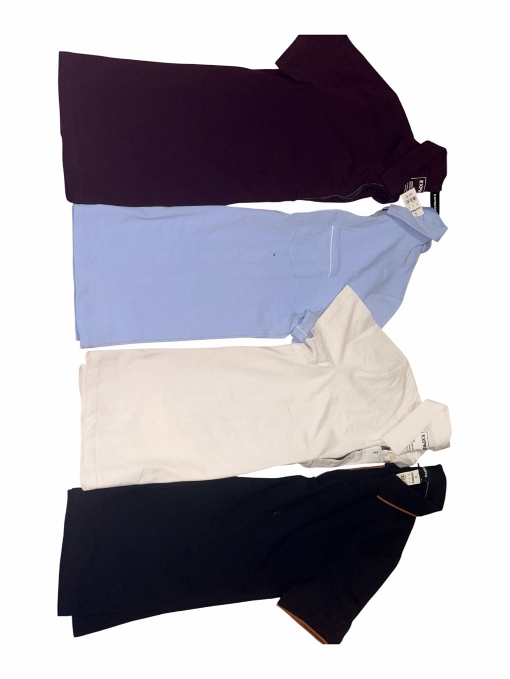 Express Men’s Polos & Shirts - Light Blue, Burgundy, Black, White